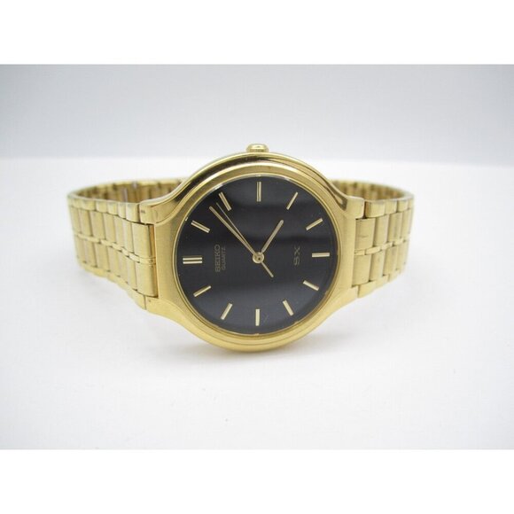 1992 Vtg Seiko SX 3M Quartz WR Analog 34mm Round Watch (H742) "New Battery" - Picture 8 of 11